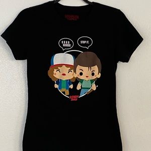 Stranger Things black printed tee M juniors
